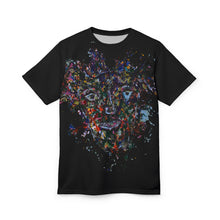 Load image into Gallery viewer, Artistic Unisex Cut &amp; Sew Tee - Vibrant Abstract Face Design