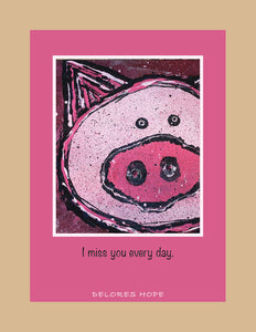 I MISS YOU EVERY DAY Greeting Card w/Env (Kraft Paper)